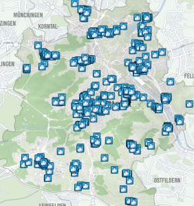 Stadtkarte Stuttgart mit den Partnern der Aktion „Gute Fee“